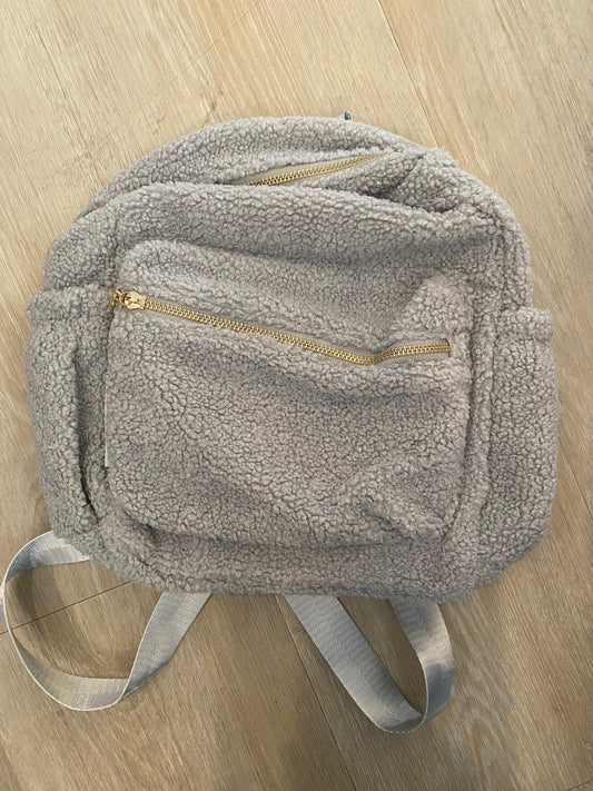 Grey backpack ** FRONT ZIP NOT STRAIGHT**